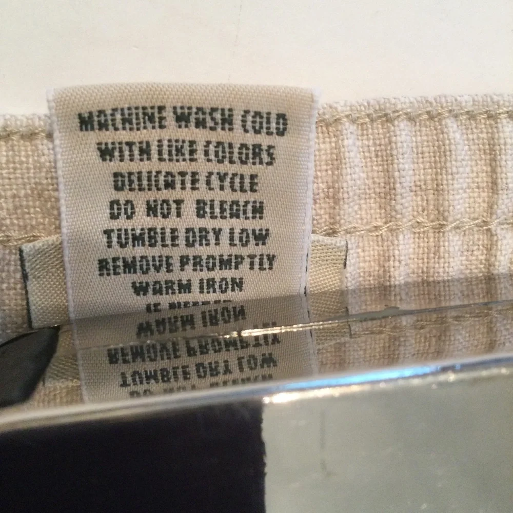L.L.Bean Beige Wide Legged Linen Pants Size 12 - Picture 7 of 11